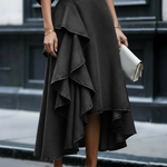 Ruffled Denim Skirt — Elegant Tiered Casual Style