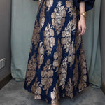 Women's High-waisted Loose-fitting Jacquard A-line Skirt