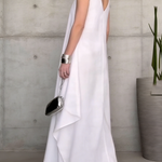 Stylish Minimalist Irregular Hem Maxi Dress