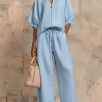 Léonie | Elegant Two-Piece Set in Cotton and Linen