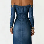 Women's Strapless Long-sleeved Casual Slim-fit Denim Dress