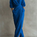 Women's Linen And Cotton Extra-long Dress