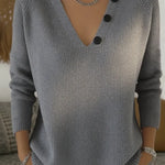 Women's Comfortable Pullover Sweater With Detachable Scarf.