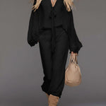 Flowy Chiffon Shirt And Trousers Two-piece Set