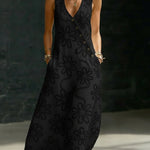 Elegant Floral Embroidery V-neck Dress