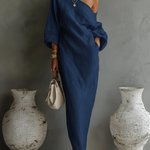 Elegant Irregular Off-the-shoulder Maxi Dress