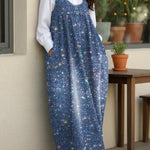 Women's Shiny Casual Loose Denim Vest Dress