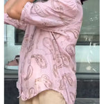 Women's Paisley Print Cotton Linen Shirt