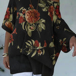 Loose And Cozy Floral Print Linen And Cotton Top
