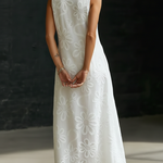 Elegant Floral Embroidery V-neck Dress