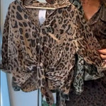 Casual Leopard Print Linen And Cotton Shirt