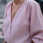 Effortless Elegance Lantern Sleeve Button-up Shirt