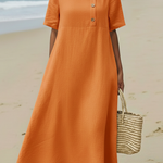 Elegant Cozy Round-neck Loose A-line Dress