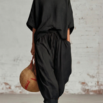 Cozy Loose-fitting Daily Wear Linen Two-piece Set