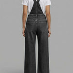 Women's Sleeveless Casual Loose Denim Wide-leg Jumpsuit With Suspenders