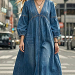 Women's Casual Loose-fitting 100% Cotton Denim Dress