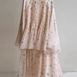 Women's Elegant Floral Print Shirt And Skirt Two-piece Set