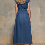 Women's Casual Cinched-waist Denim Dress