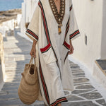 V-neck Short-sleeved Long Dress