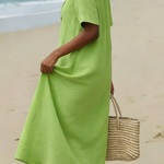 Elegant Cozy Round-neck Loose A-line Dress