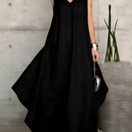 Stylish Minimalist Irregular Hem Maxi Dress