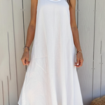 Cozy Basic Loose Linen Cotton Slip Dress
