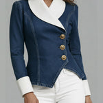 Stylish White Patchwork Denim Jacket