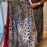 Cozy Linen And Cotton Leopard Print Skirt.