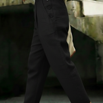 Casual Outing Button Details Linen Pants