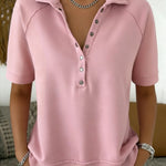 Casual And Cozy Short-sleeved Cotton Sweatshirt