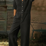 Women's Casual Denim Wide-leg Jumpsuit