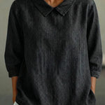 Women's Casual Denim 3/4 Sleeve Top