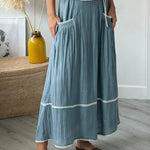Women's Casual Patchwork White Lace Linen-cotton Skirt