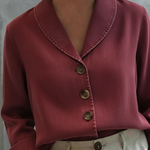 Vintage Shawl Collar Button-up Denim Cotton Top