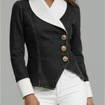 Stylish White Patchwork Denim Jacket