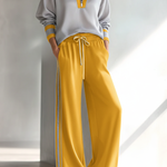 Casual Color-block Sweatshirt And Pants Two-piece Set