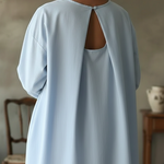 Minimalist Openwork Design Loose-fitting 100% Cotton Dress