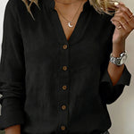 Casual Linen And Cotton Long-sleeved Shirt