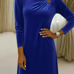 Women's Elegant Velvet Dress With Metal Decorative Buckle