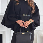 Women's Stylish Elegant Solid-color Wool Cape Coat