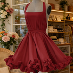 Retro-style Mini Dress With Petal-shaped Hem