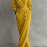Women's Linen And Cotton Extra-long Dress