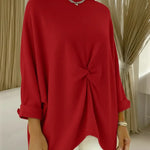 Women's Cozy Loose Asymmetrical Hem Pullover Sweater