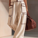 Casual Loose-fitting Color-blocked Workwear Jumpsuit