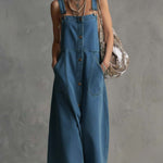 Women's Casual Loose Sleeveless Denim Overalls Dress