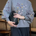 Women's Cozy Three-dimensional Embroidered And Beaded Pullover Sweater
