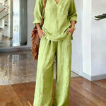 Women's Casual Crew Neck Long Sleeve Set