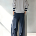 Casual Color-block Sweatshirt And Pants Two-piece Set