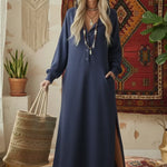 Casual Cozy Loose Hooded Button-up Cotton Dress