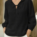 Women's Casual Peter Pan Collar Linen And Cotton Top